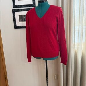 Jaclyn Smith Bold Red V-Neck Sweater